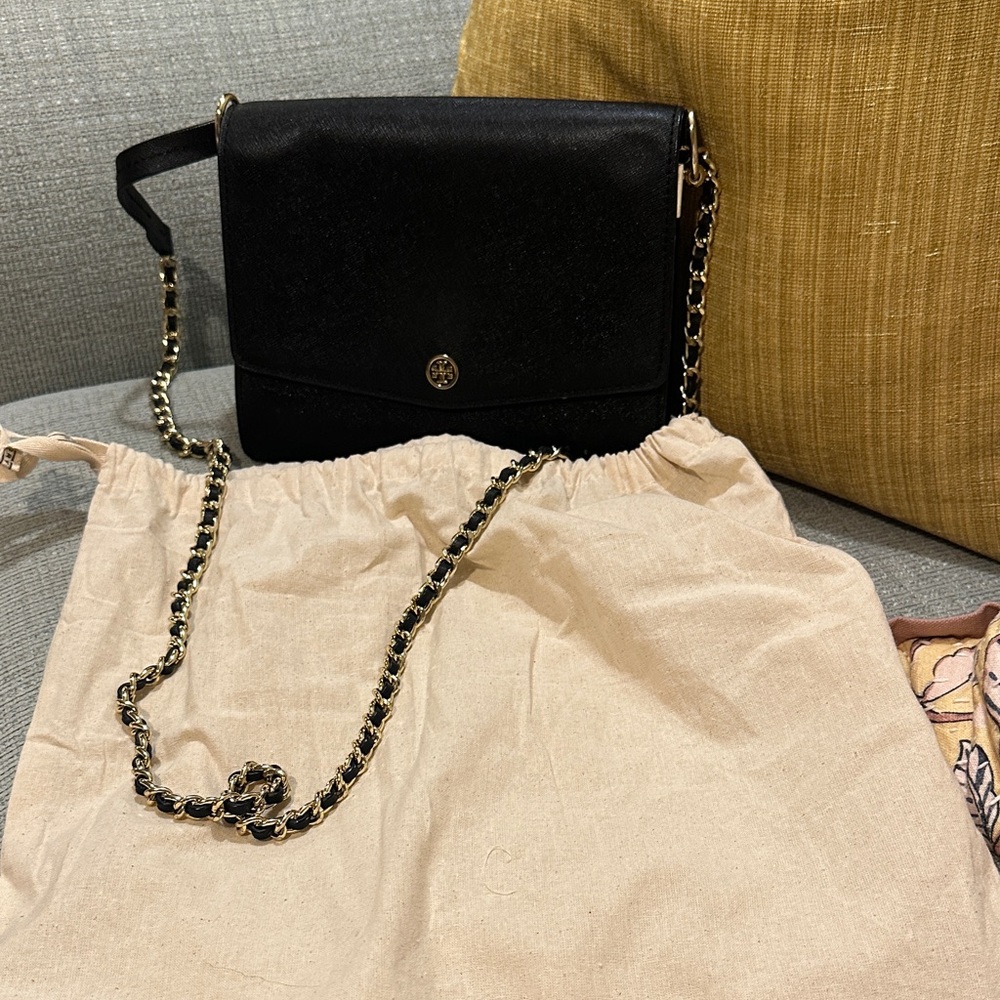Tory Burch Black Crossbody Bag with Chain Strap
